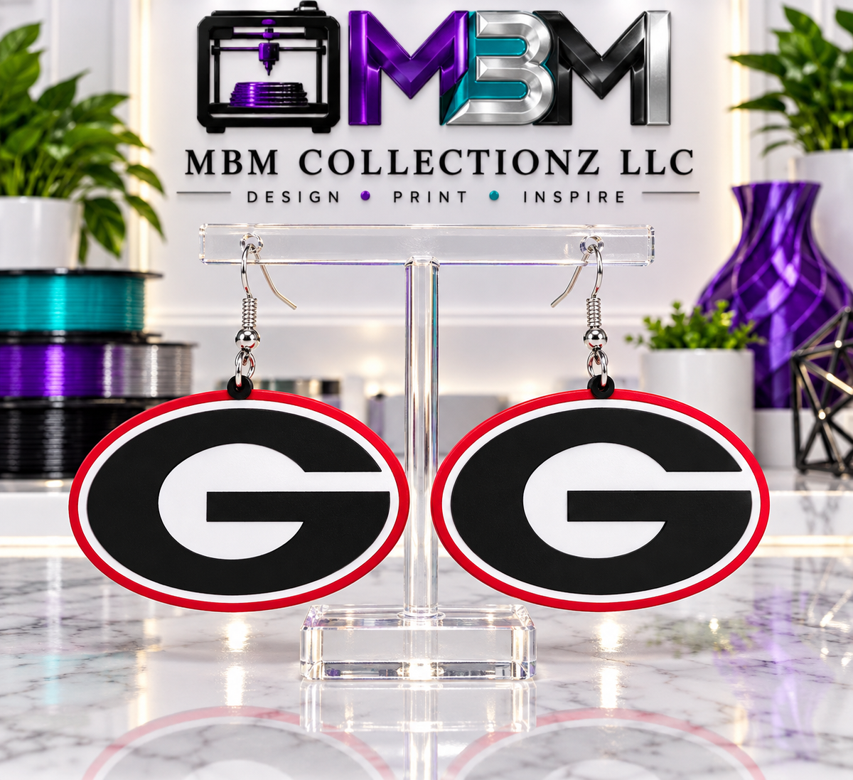 Custom team logo earrings