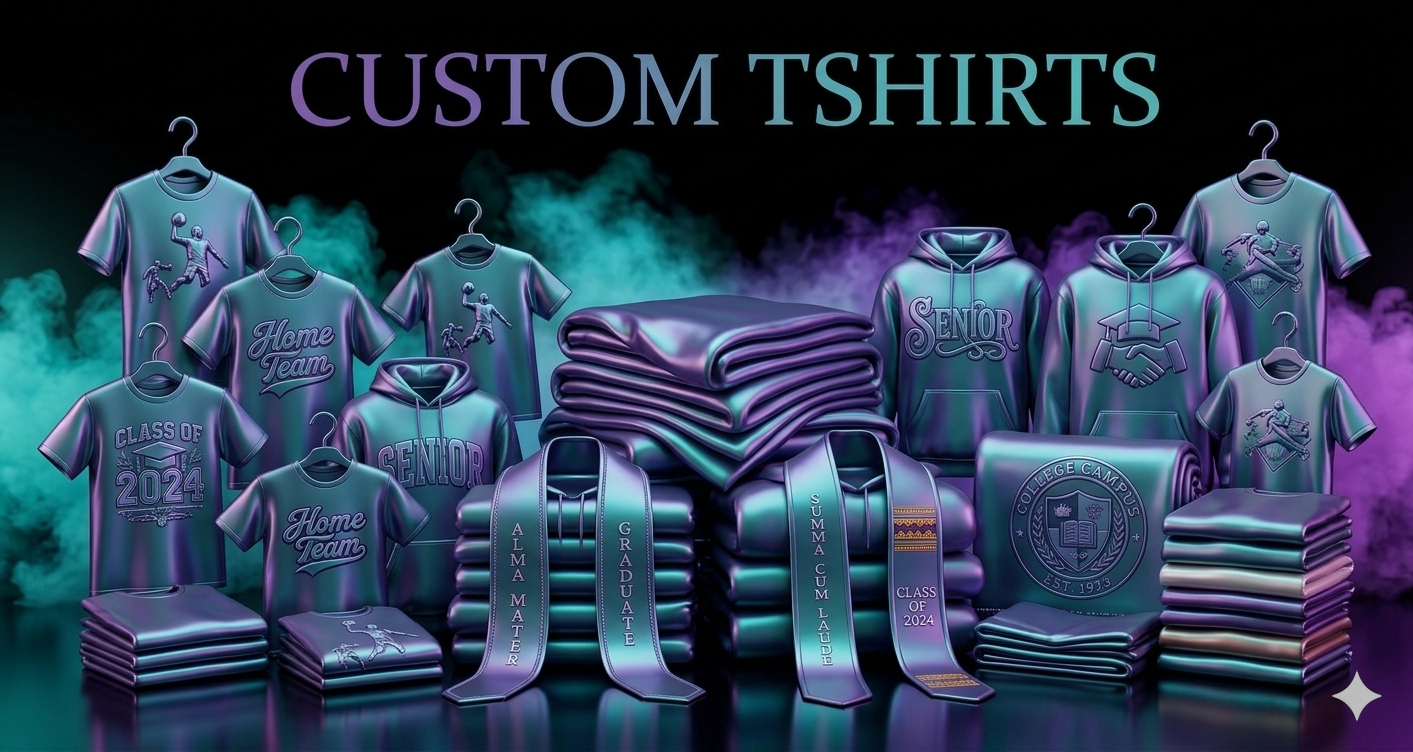 CUSTOM TSHIRTS, HOODIES, AND MORE
