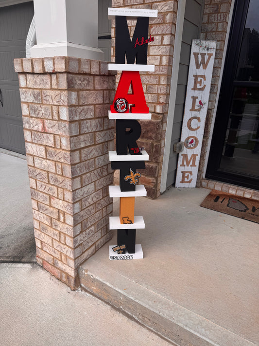 Custom Stacked Name Sign