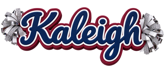 Cheer Name Sign with Pom-Poms