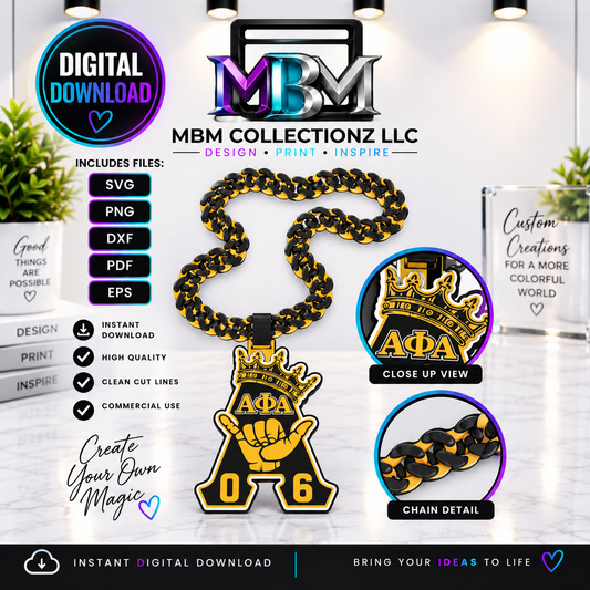 Black & Gold Fraternity-Inspired Hype Chain Digital Download