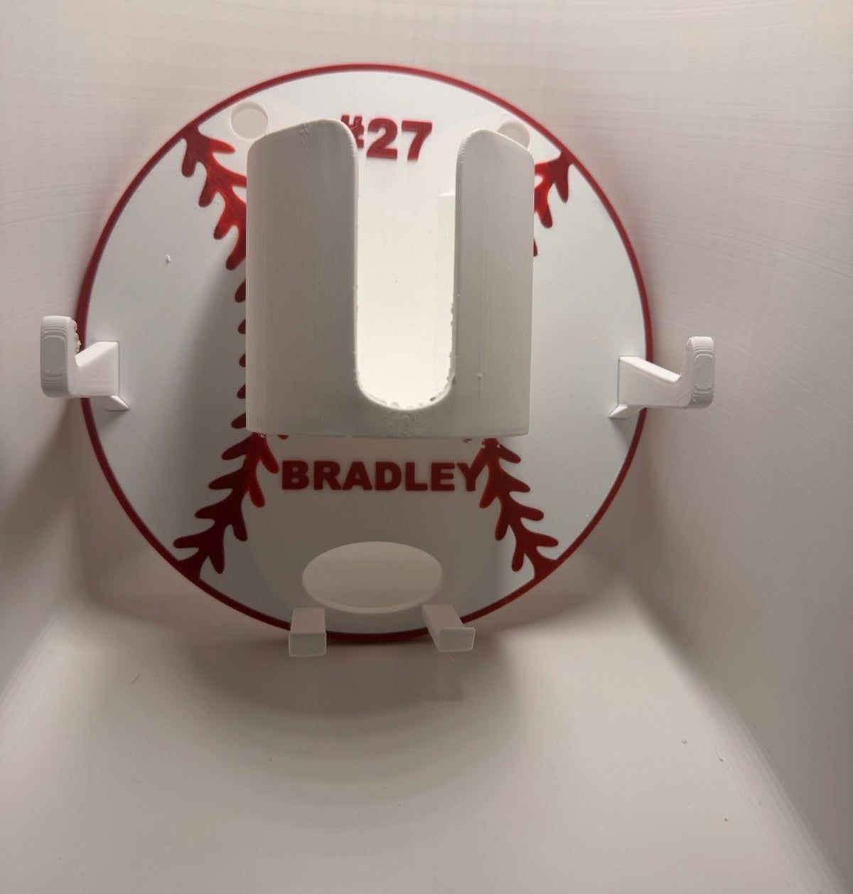 Custom Baseball Dugout Caddy – Personalized Name & Number | Bat, Glove, Bag & Water Bottle Holder for Fences