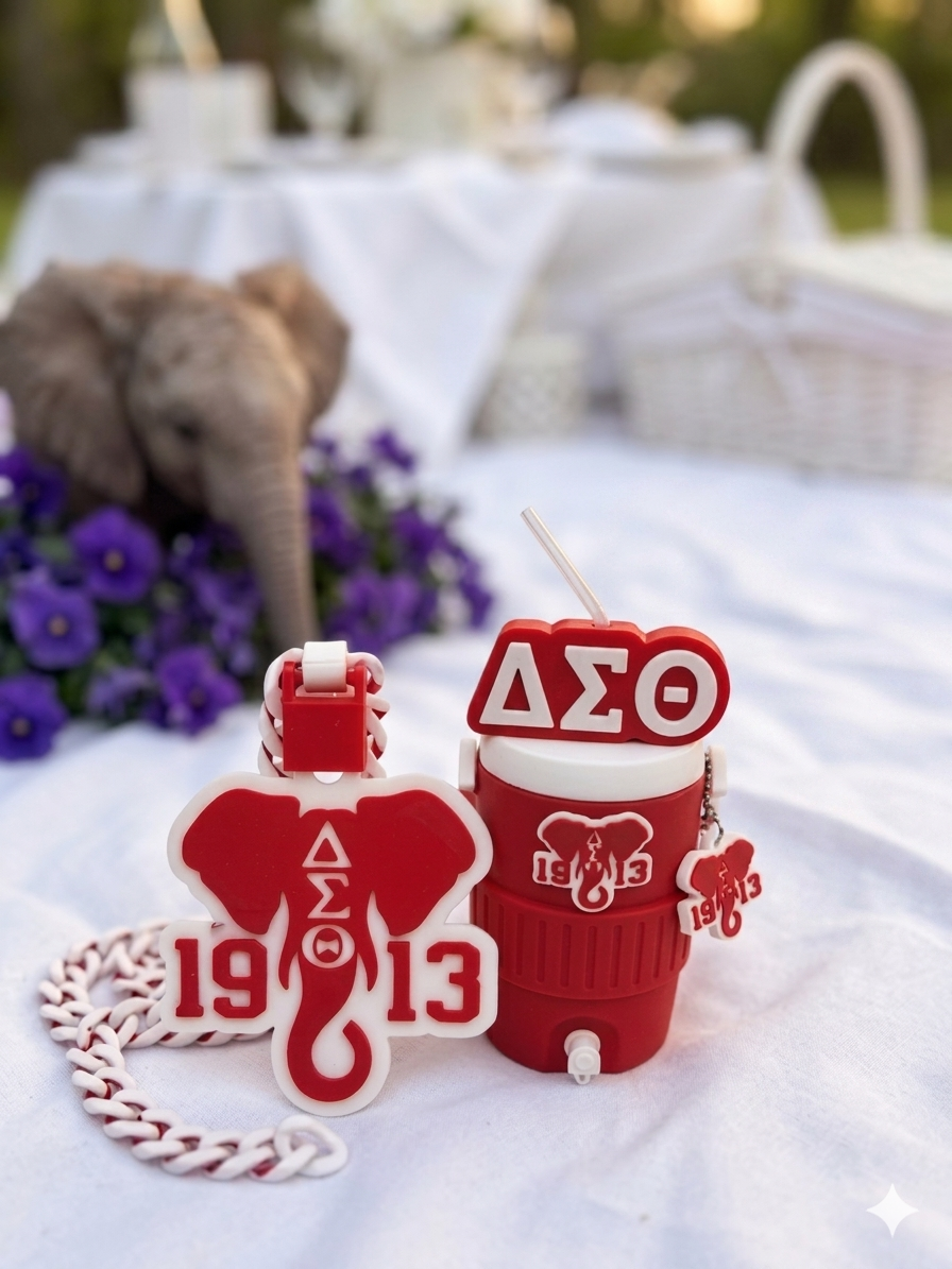 Crimson & Cream 3D Printed Custom Can Holder & Medallion Chain