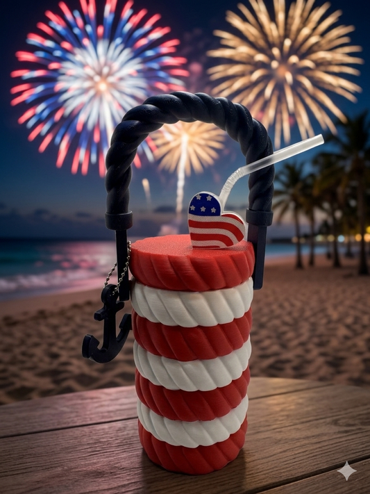 Patriotic Rope-Style Can Cooler