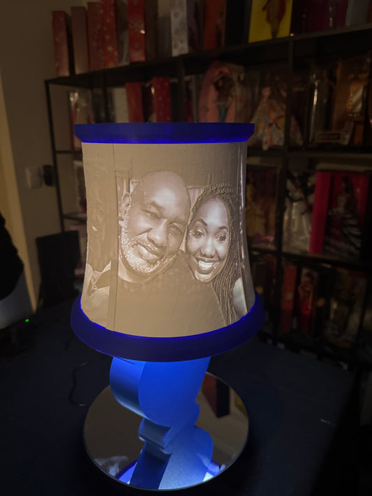 Heart Shaped "Dad" Lamp and Shade Set