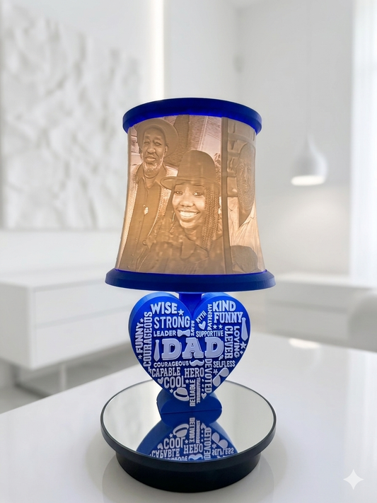 Heart Shaped "Dad" Lamp and Shade Set