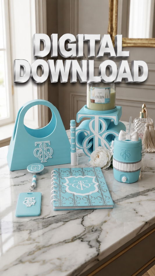 Ice blue & White Luxury inspired bundle (Digital Download)