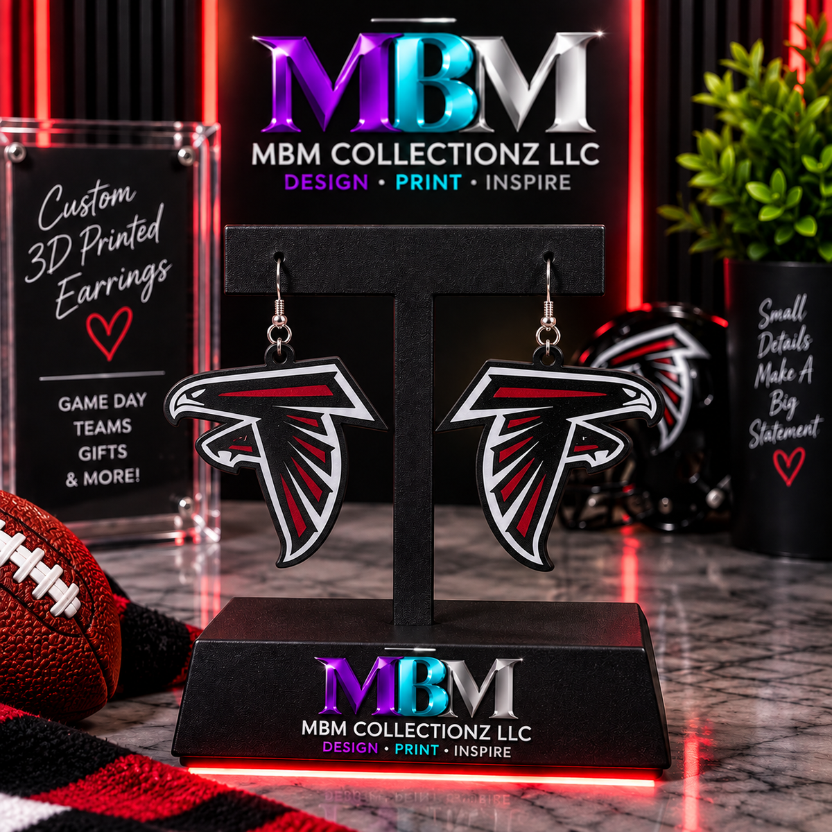 Custom team logo earrings
