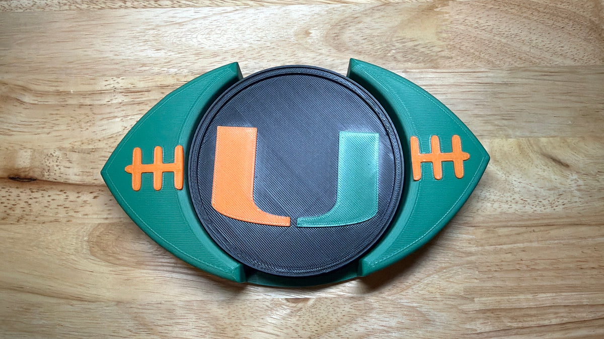 3D Printed Football-Shaped Coaster Set