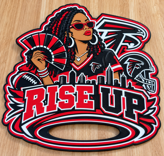 3D printed Atlanta Falcons Rise Up hand fan